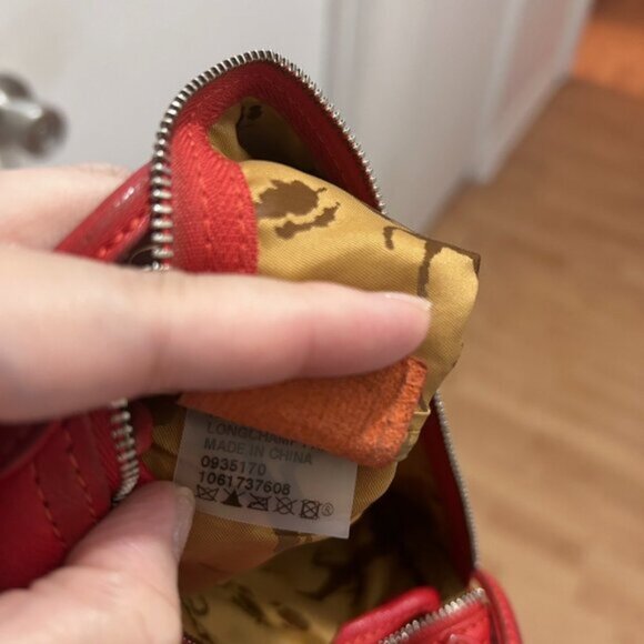 LONGCHAMP RED LEATHER LE PLIAGE CUIR CROSSBODY BAG - Picture 7 of 7